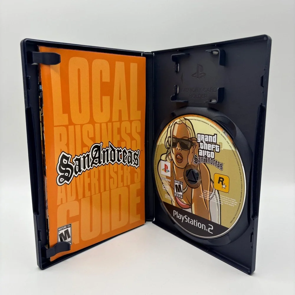 Rockstar Grand Theft Auto San Andreas Map & Manual PS2 Black Label CompleteCIB